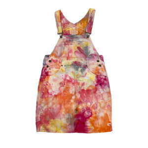 REFRESHED  - Squeeze Canvas Skirt Overalls Hand Dyed with Yellow